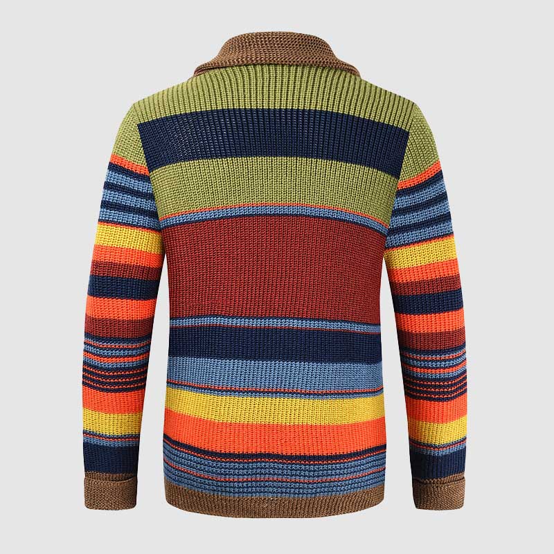 Jack - Classic Wool Cardigan with Heritage Stripes