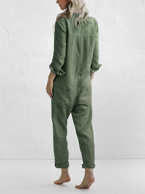 Ava - Chic Cotton Jumpsuit with Pockets