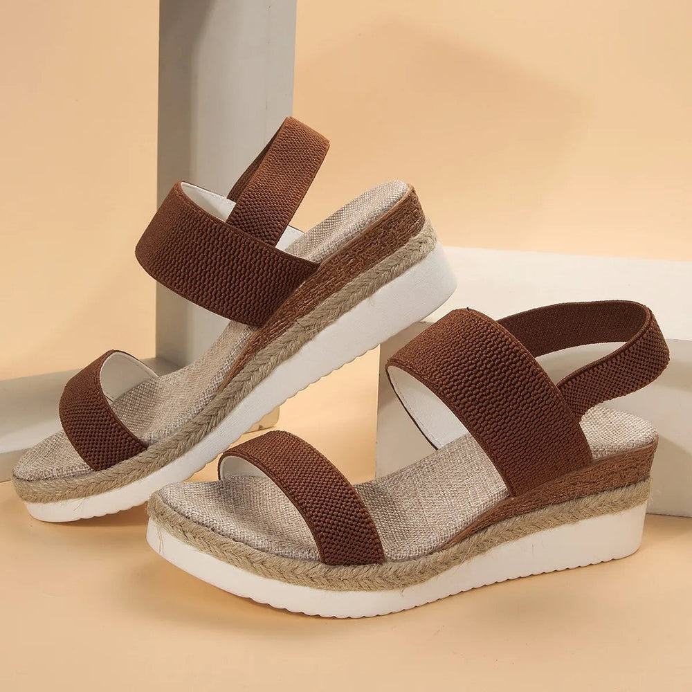 Bella - Vintage Mesh Wedge Sandals