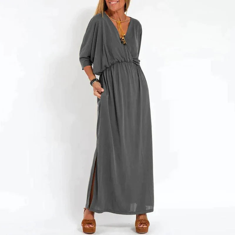 Sienna - High-Waisted Vintage Slit Dress