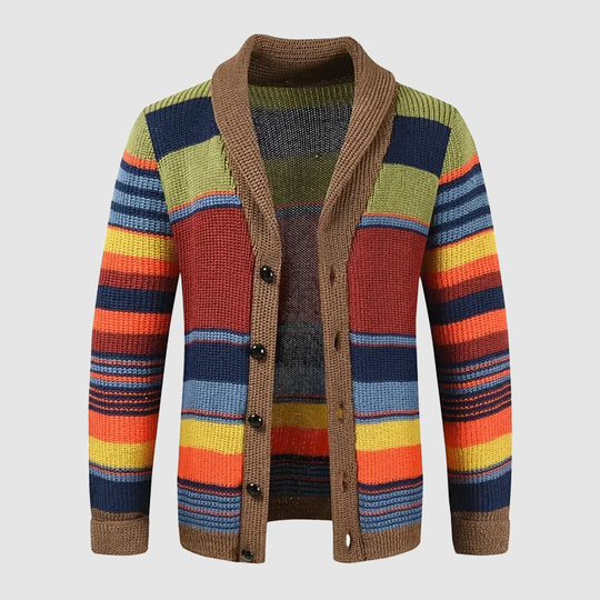 Jack - Classic Wool Cardigan with Heritage Stripes